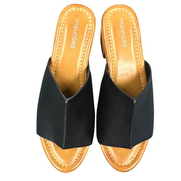 Maurices Sandals 7.5 Open Toe Slide Platform Chunky Heels Y2K Boho Hippie Retro - Picture 9 of 16